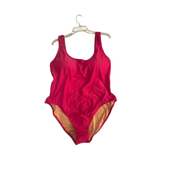 J.CREW NWT Swimsuit Women's sz18 Fuschia Pink Heritage One-Piece Scoop Back - Picture 7 of 13